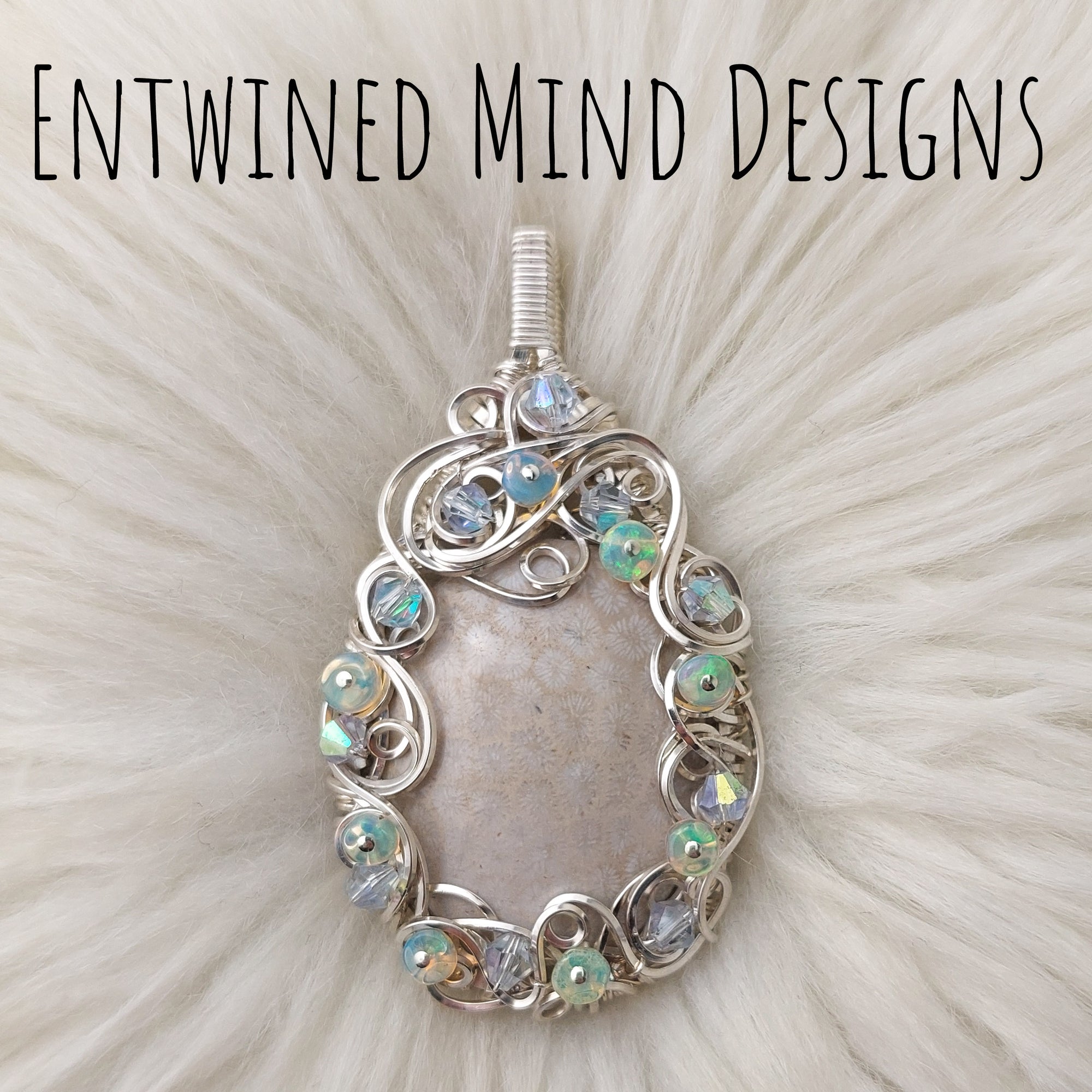 Fossilized Coral Statement Pendant In Sterling Silver