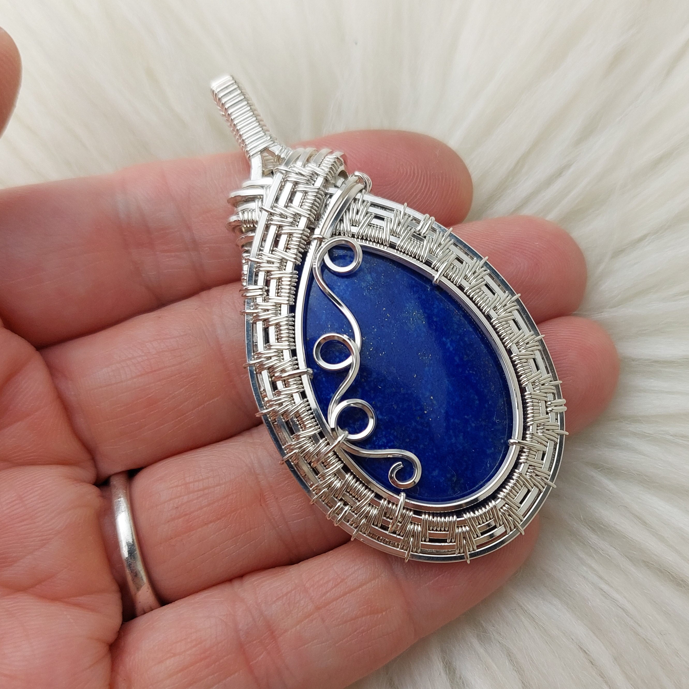 Sterling Lapis outlet & Carnelian Statement Pendant