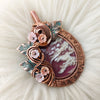 Graveyard Point Plume Agate Doublet Statement Pendant In Copper