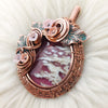 Graveyard Point Plume Agate Doublet Statement Pendant In Copper