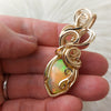 15ct Natural Ethiopian Opal 14k Gold Filled Statement Pendant