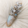 Natural 26 ct Ethiopian Opal, Sterling Silver, and 14k Goldfill Statement Pendant