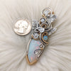 Natural 26 ct Ethiopian Opal, Sterling Silver, and 14k Goldfill Statement Pendant