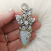 Natural 26 ct Ethiopian Opal, Sterling Silver, and 14k Goldfill Statement Pendant