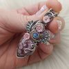 Pink Laguna Agate Statement Pendant In Sterling Silver