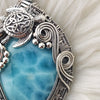 Turtle, AAA Larimar, And Sterling Silver Statement Pendant