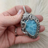 Turtle, AAA Larimar, And Sterling Silver Statement Pendant