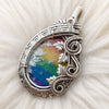 Graveyard Point Plume Agate Doublet Pride Statement Pendant In Sterling Silver