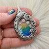 Graveyard Point Plume Agate Doublet Pride Statement Pendant In Sterling Silver