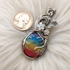 Graveyard Point Plume Agate Doublet Pride Statement Pendant In Sterling Silver