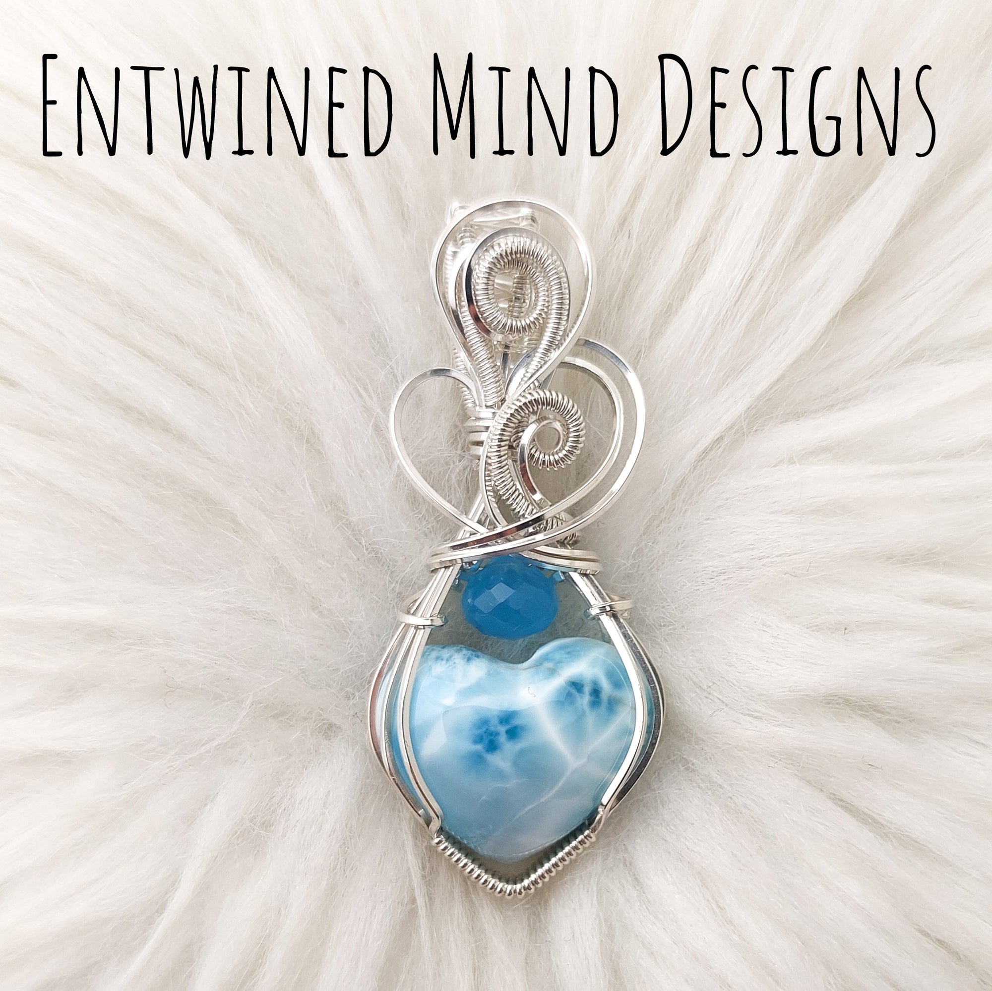 Larimar In Sterling Silver Heart Pendant