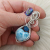 Larimar In Sterling Silver Heart Pendant