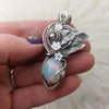 Natural 12.5 ct Ethiopian Opal, Sterling Silver Statement Pendant