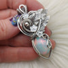 Natural 12.5 ct Ethiopian Opal, Sterling Silver Statement Pendant