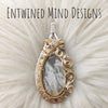 White Plume Agate Sterling Silver And 14k Gold Fill Statement Pendant