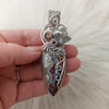 Artisan Cut Laguna Agate Sterling Silver Statement Pendant