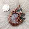 Graveyard Point Plume Agate Doublet Statement Pendant In Copper