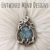 Mermaid And Moss Agate Statement Pendant In Sterling Silver