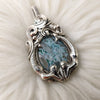 Mermaid And Moss Agate Statement Pendant In Sterling Silver