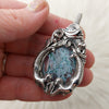 Mermaid And Moss Agate Statement Pendant In Sterling Silver