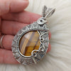 Tigers Eye And Sterling Silver Statement Pendant