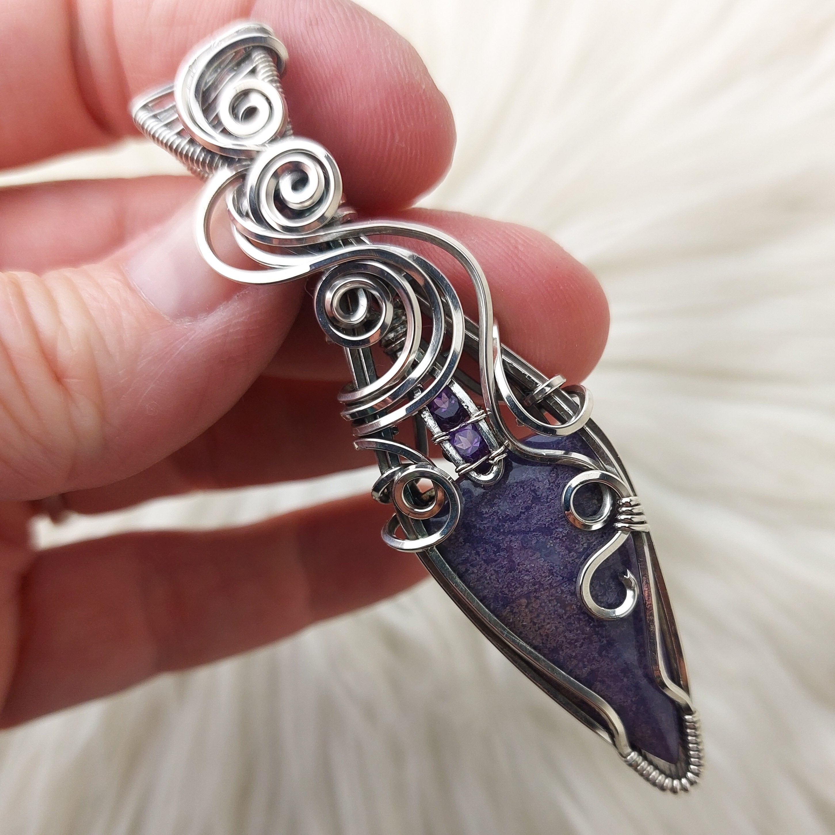 Burro Creek high quality Blue cabochon Burro Creek Purple Old Stock Burro Creek focal stone blue wire wrap cab Pendant focal stone Purple Jewelry cab