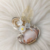 Peach Scolectie Pumpkin Statement Pendant In Sterling Silver And 14k Goldfill