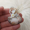 Peach Scolectie Pumpkin Statement Pendant In Sterling Silver And 14k Goldfill