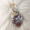 Artisan Cut Plume Agate Doublet, Sterling Silver, And 14k Goldfilled Heart Pendant