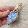 Large Moonstone In Sterling Silver And 14k Goldfill Statement Pendant