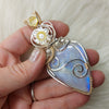 Large Moonstone In Sterling Silver And 14k Goldfill Statement Pendant