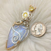 Large Moonstone In Sterling Silver And 14k Goldfill Statement Pendant