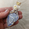 Large Moonstone In Sterling Silver And 14k Goldfill Statement Pendant