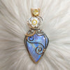 Large Moonstone In Sterling Silver And 14k Goldfill Statement Pendant