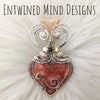 Artisan Cut Kona Dolomite Wire Wrapped Sterling Silver And 14k Goldfilled Heart Pendant