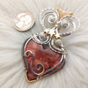 Artisan Cut Kona Dolomite Wire Wrapped Sterling Silver And 14k Goldfilled Heart Pendant