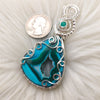 Large Malachite And Chrysocolla Sterling Silver Statement Pendant