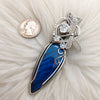 Large Amazing Blue Flash Labradorite Sterling Silver Statement Pendant