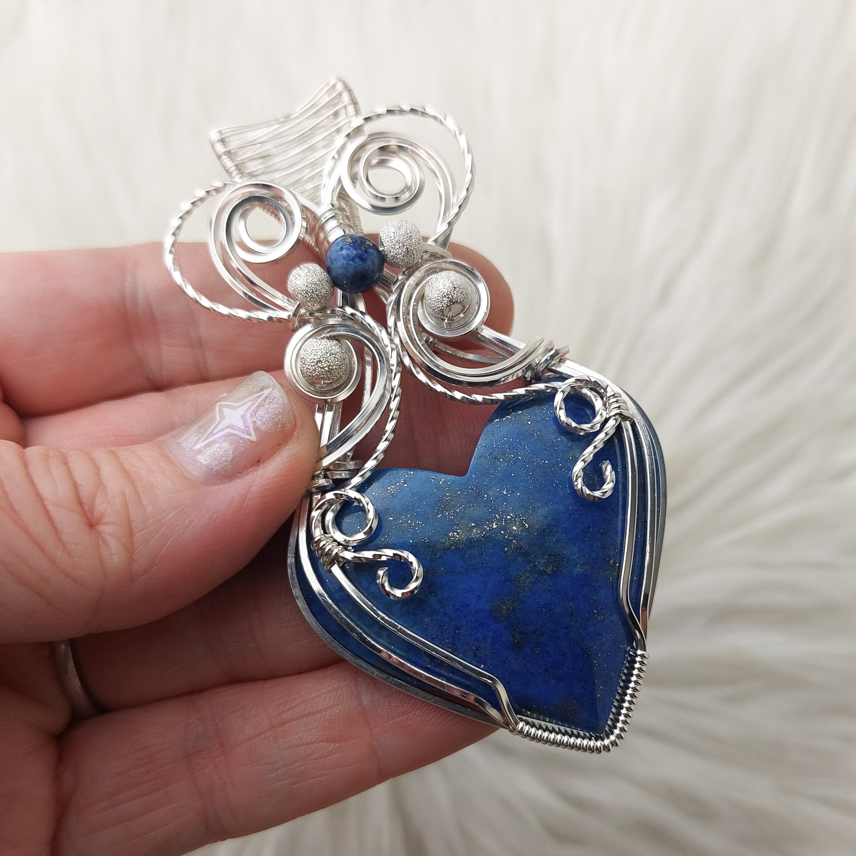 Wire Wrapped outlet Lapis Lazuli pendant