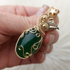 Nephrite Jade And 14k Goldfilled Statement Pendant