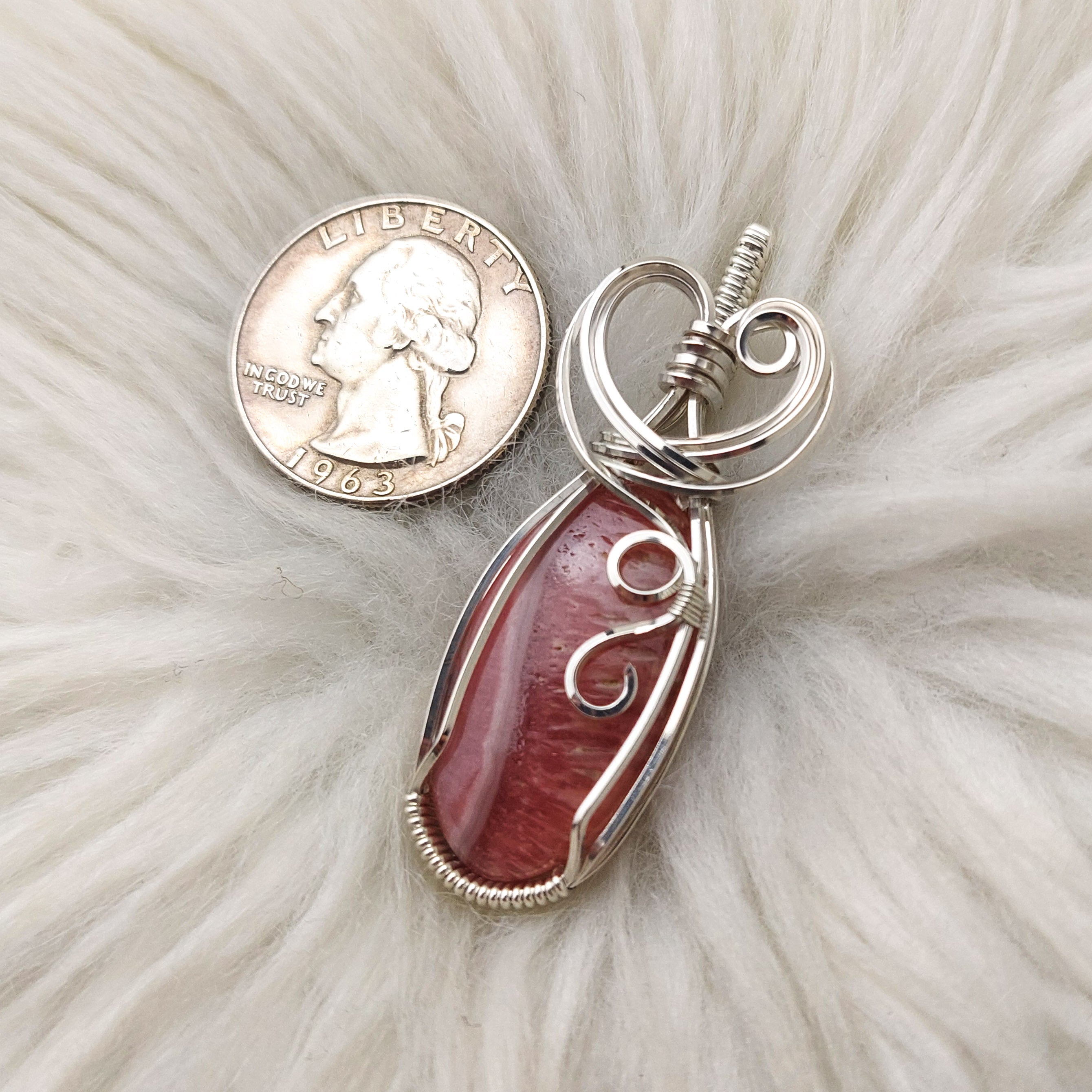 Selling Gemmy High Quality Rhodochrosite Wire Wrapped Pendant