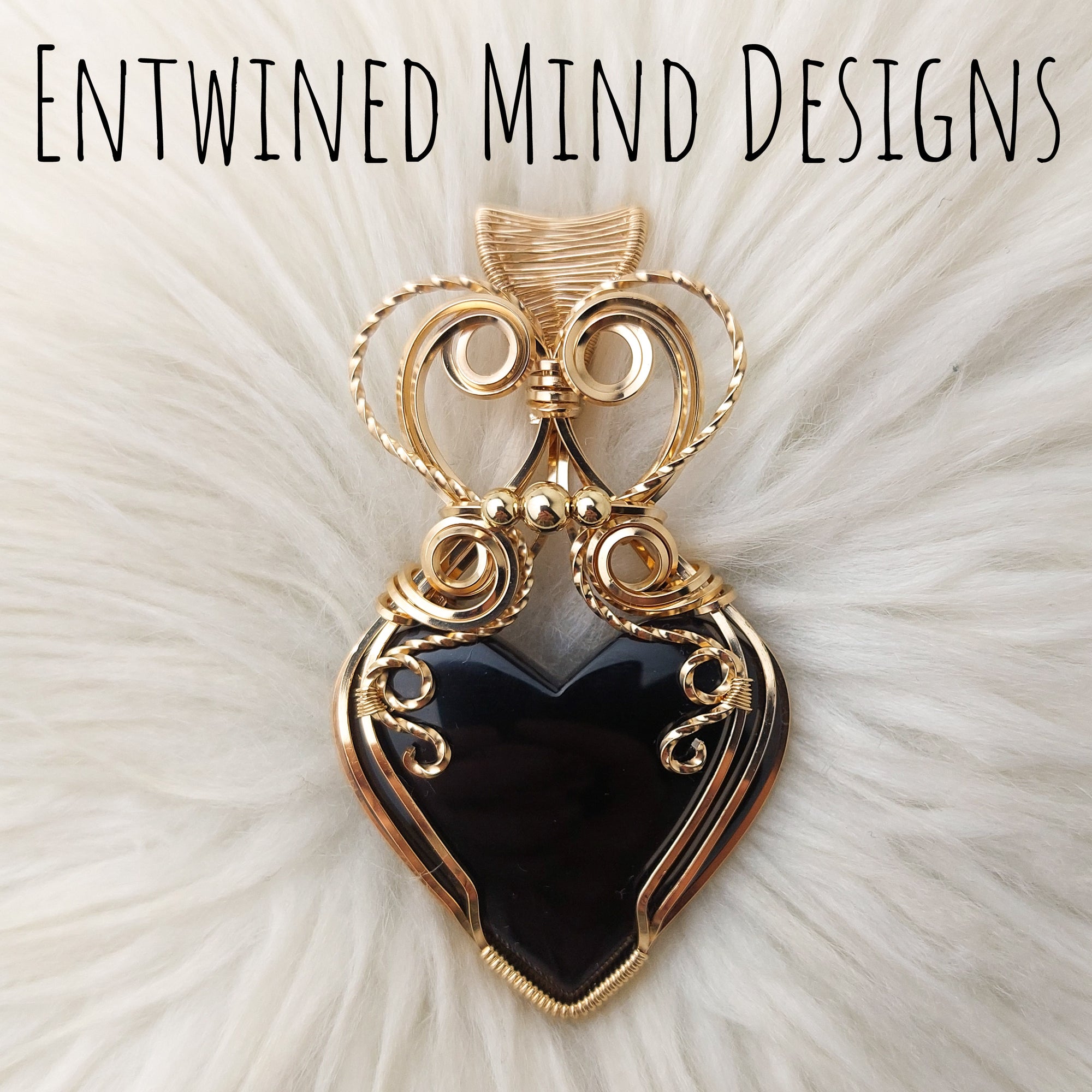 (Reserved) Large Artisan Cut Davis Creek Obsidian 14k Goldfilled Heart Statement Pendant