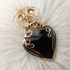 Large Artisan Cut Davis Creek Obsidian 14k Goldfilled Heart Statement Pendant