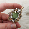 Moldavite, Sterling Silver, And 14k Gold Fill Statement Pendant