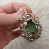 Moldavite, Sterling Silver, And 14k Gold Fill Statement Pendant