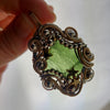 Moldavite, Sterling Silver, And 14k Gold Fill Statement Pendant