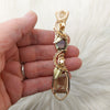 Rutilated Quartz And Green Amethyst Gold Fill Statement Pendant