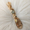 Rutilated Quartz And Green Amethyst Gold Fill Statement Pendant