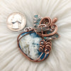 Plume Agate Doublet Pumpkin Pendant In Copper