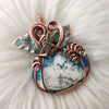 Plume Agate Doublet Pumpkin Pendant In Copper